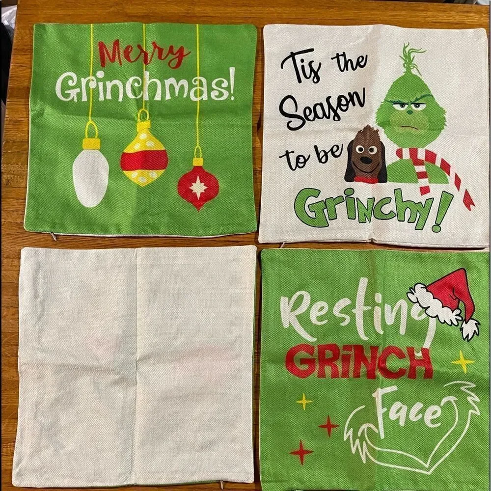 Dr Suess The Grinch Pillow Covers set of 4 NWT